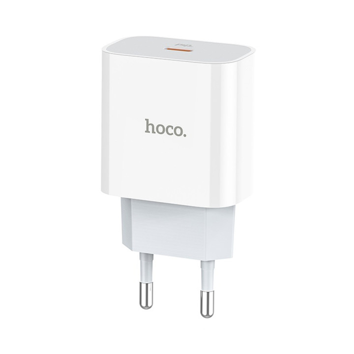 Сетевое зарядное устройство Hoco C76A Type-C 3A PD, QC3.0 18W без кабеля, White