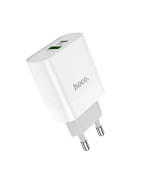 Сетевое зарядное устройство Hoco C80A USB, 3.1A PD, QC3.0 18W без кабеля, White
