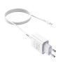 Мережевий зарядний пристрій Hoco C81A USB 2.1A microUSB 1m, White