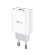 Мережевий зарядний пристрій Hoco C81A USB 2.1A без кабеля, White