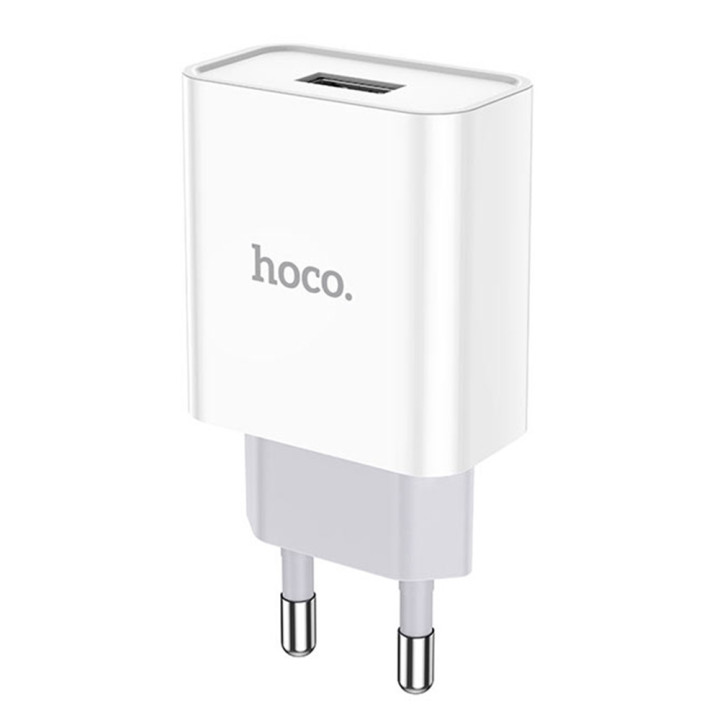 Мережевий зарядний пристрій Hoco C81A USB 2.1A без кабеля, White