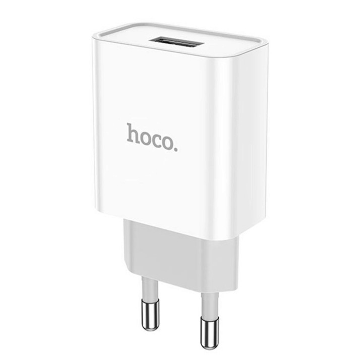 Мережевий зарядний пристрій Hoco C81A USB 2.1A без кабеля, White