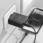 Сетевое зарядное устройство Hoco C127A Type-C / USB QC3.0 PD45W(1C3A) с кабелем Type-C to Lightning, Black