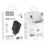 Сетевое зарядное устройство Hoco C127A Type-C / USB QC3.0 PD45W(1C3A) с кабелем Type-C to Lightning, Black