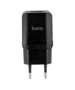 Мережевий зарядний пристрій Hoco C22A 2.4A з кабелем MicroUSB 1m, Black