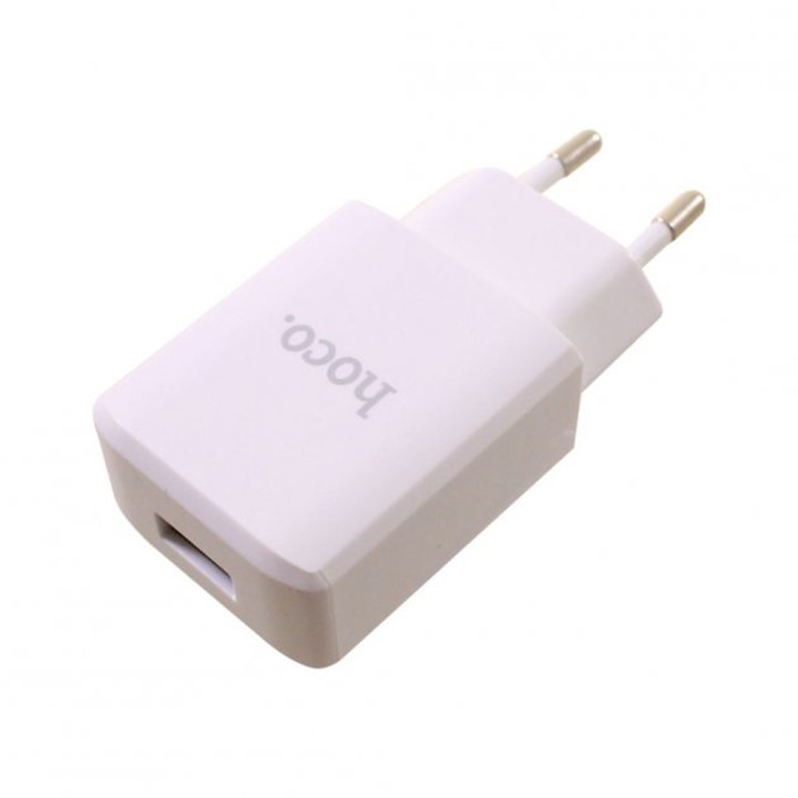 Сетевое зарядное устройство Hoco C27A 2.4A без кабеля, White