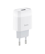 Мережевий зарядний пристрій Hoco C72A USB 2.1A без кабеля, White