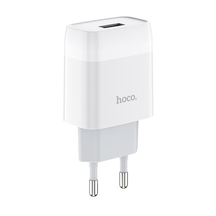 Мережевий зарядний пристрій Hoco C72A USB 2.1A без кабеля, White