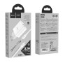 Мережевий зарядний пристрій Hoco C80A USB, 3.1A PD, QC3.0 18W Type-C-Type-C 1m, White