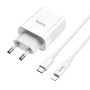 Сетевое зарядное устройство Hoco C80A USB, 3.1A PD, QC3.0 18W Type-C-Lightning 1m, White