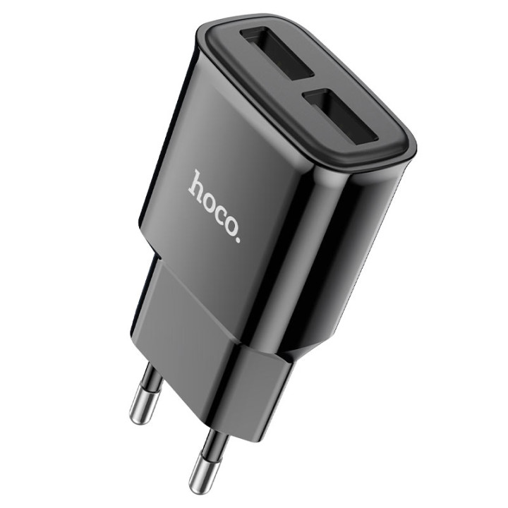 Сетевое зарядное устройство Hoco C88A Star round 2 USB 2.4A Lightning 1 м, Black