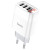Мережевий зарядний пристрій Hoco C93A 3 USB 3.4A з Led-дисплеєм, White