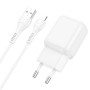 Сетевое зарядное устройство Hoco C96A Charger  2.1A кабель Type-C, White