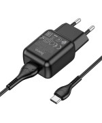 Мережевий зарядний пристрій Hoco C96A 2.1A з кабелем Type-C, Black