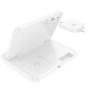 Беспроводное зарядное устройство HOCO CQ7 Pass folding 3-in-1 для смартфонов с технологией Qi, наушников, Smart Watch, White