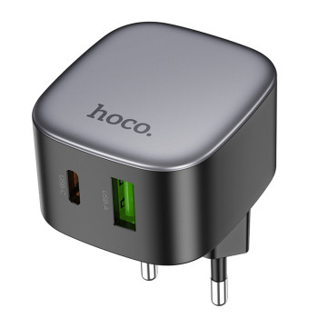 Мережевий зарядний пристрій Hoco CS32A Type-C / USB QC3.0 PD20W без кабеля, Black