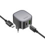 Мережевий зарядний пристрій Hoco CS32A Type-C / USB QC3.0 PD20W з кабелем Type-C to Type-C, Black