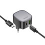 Сетевое зарядное устройство Hoco CS32A Type-C / USB QC3.0 PD20W с кабелем Typy-C to Type-C, Black