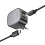Сетевое зарядное устройство Hoco CS32A Type-C / USB QC3.0 PD20W с кабелем Typy-C to Type-C, Black