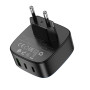 Мережевий зарядний пристрій Hoco CS33A 2Type-C / 1USB QC3.0 PD30W без кабеля, Black