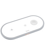 Беспроводное зарядное устройство Hoco CW24 для смартфонов с технологией Qi, Apple Watch, AirPods White