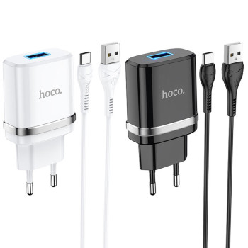 Мережевий зарядний пристрій Hoco N1 USB 2.4A Type-C 1m