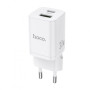 Мережевий зарядний пристрій HOCO N13 USB/Type-C PD30W QC3.0 cable Type-C to Type-C 1m,  White