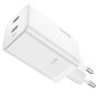 Сетевое Зарядное Устройство Hoco N23 PD45W (2 Type-C), White