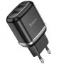 Мережевий зарядний пристрій Hoco N4 Aspiring з кабелем MicroUSB 2.4A 2USB, Black