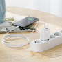 Мережевий зарядний пристрій Hoco N11 Powerful USB 3A QC3,0 PD20W з кабелем Type-C-Lightning 1m, White
