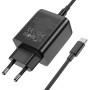 Мережевий зарядний пристрій Hoco N18 Phenomenon USB QC3.0 5A 2 PD 65W, Type-C 1м, Black
