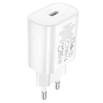 Сетевое зарядное устройство Hoco N22 PD25W 3.0A с кабелем Type-C to Type-C 1m, White