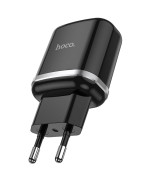 Мережевий зарядний пристрій Hoco N3 QC3.0 USB 3.0A 18W з кабелем Micro-USB 1m, Black