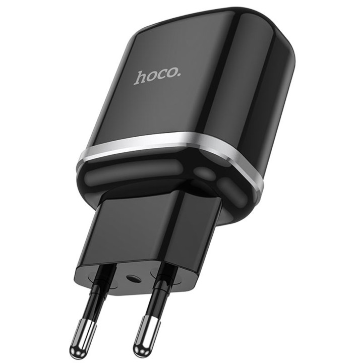 Мережевий зарядний пристрій Hoco N3 QC3.0 USB 3.0A 18W з кабелем Micro-USB 1m, Black