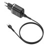Мережевий зарядний пристрій Hoco N3 QC3.0 USB 3.0A 18W з кабелем Type-C 1m, Black