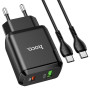 Сетевое зарядное устройство Hoco N5 USB QC3.0 3A, PD 20W Type-C 1м, Black