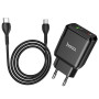 Сетевое зарядное устройство Hoco N5 USB QC3.0 3A, PD 20W Type-C 1м, Black