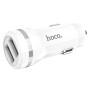 Aвтомобільний зарядний пристрій Hoco Z27 2.4A 2 USB lightning 1м White