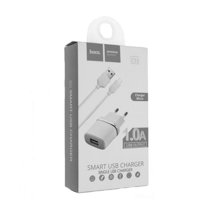 Зарядное устройство Micro USB Hoco C11 1A White