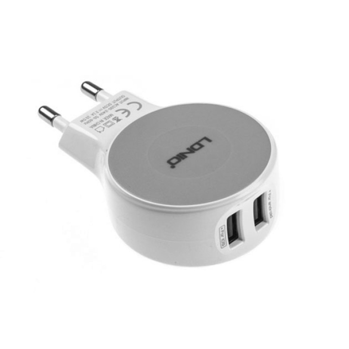 Сетевое Micro USB зарядное устройство LDNIO A2269 2.1A , white, без кабеля