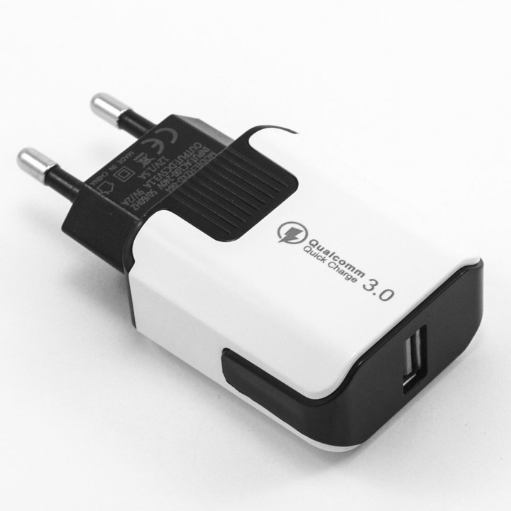 Мережевий зарядний пристрій MobiLand HZXD-064 QC 3.0 USB 3.1А, lightning 1м, White
