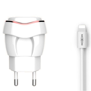 Сетевое зарядное устройство Moxom KH-35 2.4A lightning 1м, White