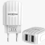Мережевий зарядний пристрій Moxom KH-48 2USB 2.4A micro USB 1 м, White