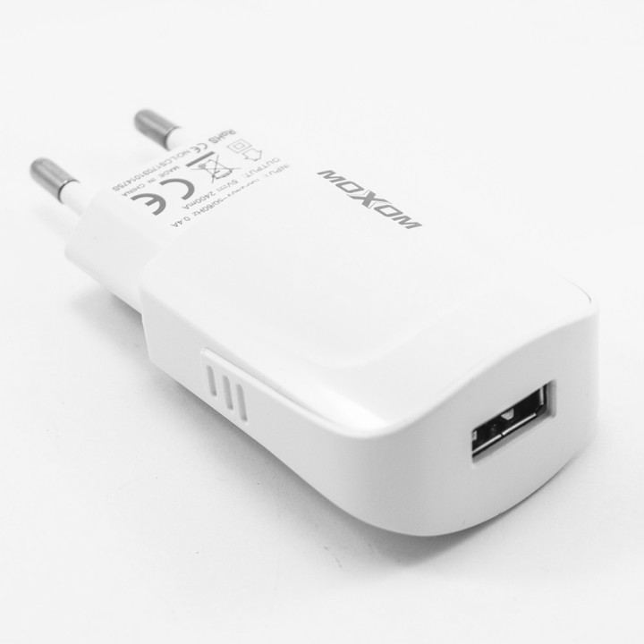 Мережевий зарядний пристрій Moxom KH-49 USB 2.4A micro USB 1м, White