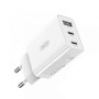 Сетевое зарядное устройство XO L101 с кабелем Micro USB 1USB / 2Type-C QC3.0 20W, White