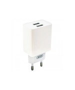 Мережевий зарядний пристрій XO L65 (2USB/2.4A) + USB - Type-C (30pc), White