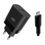 Мережевий зарядний пристрій XO L63 USB 2.4A QC3.0 Micro 1м