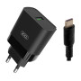 Мережевий зарядний пристрій XO L63 USB 2.4A QC3.0 Type-C 1м