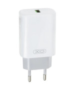 Мережевий зарядний пристрій XO L85D QC3.0 (1USB/18W) + USB - microUSB, White