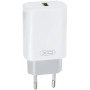 Мережевий зарядний пристрій XO L85D QC3.0 (1USB/18W) + USB - Type-C, White